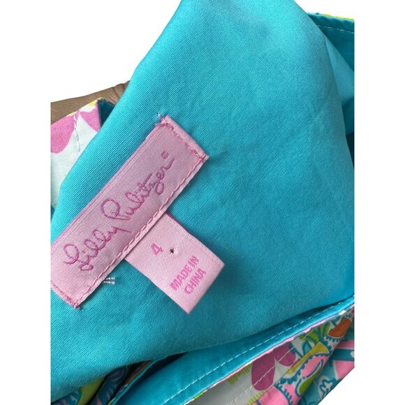 LILLY PULITZER Womens Multi Patchwork Reversible Skirt Sz 4 - Picture 9 of 11